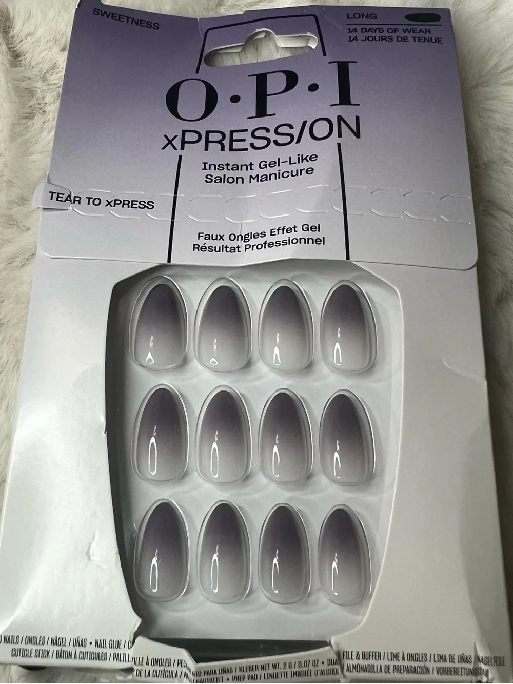 OPI Lavender Ombre Almond Press-On Nails